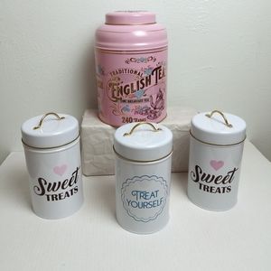 Tin Canister Metal Food Storage Containers Bundle Of 4 Storage containers